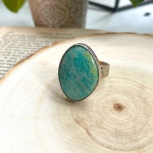 Sterling Silver 925 SS adjustable ring Large Size 11 Size 12 Turquoise Stone